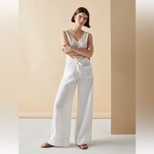 Sanctuary linen trousers in white